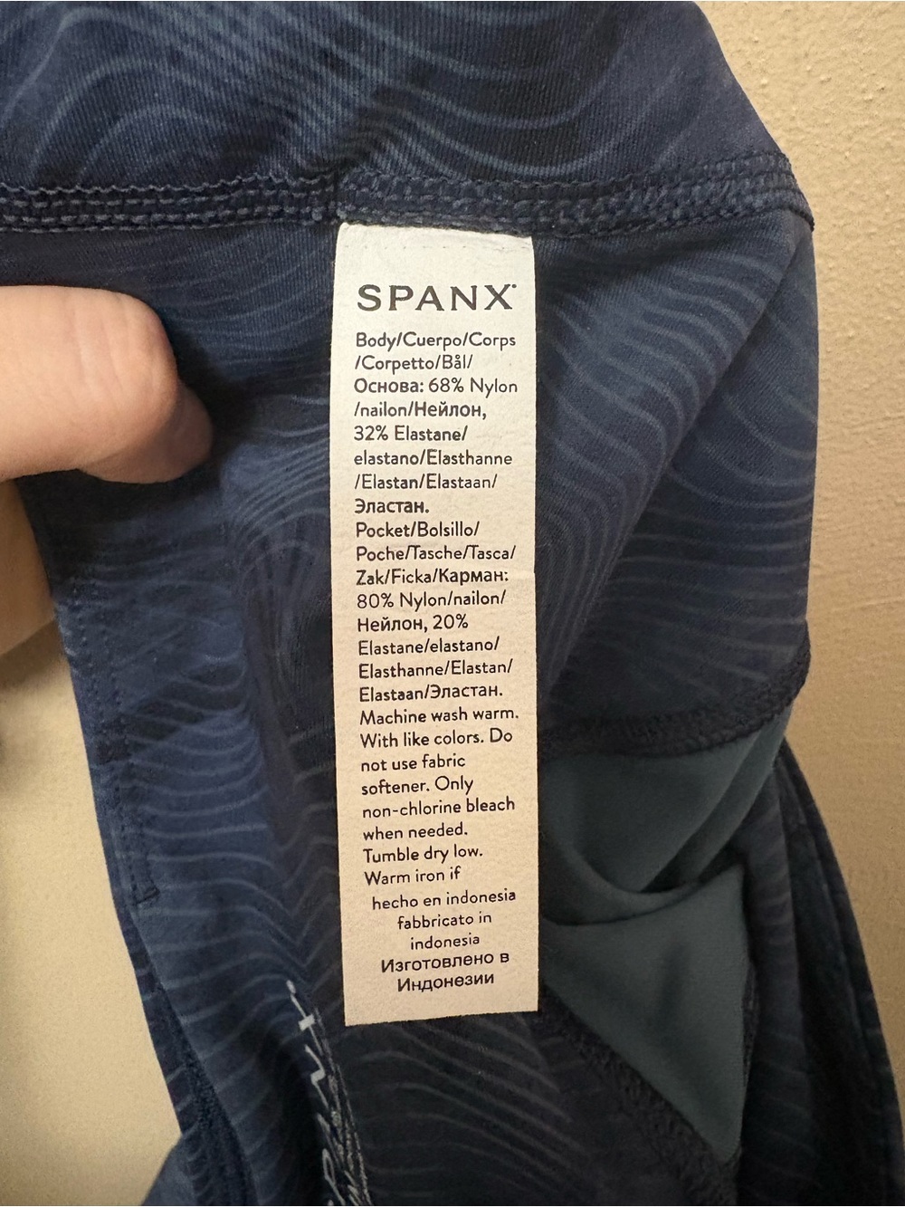 SPANX Booty Boost 7/8 Leggings Ebb & Flow Midnight Navy Size Medium NWT New - Picture 15 of 16